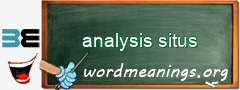 WordMeaning blackboard for analysis situs